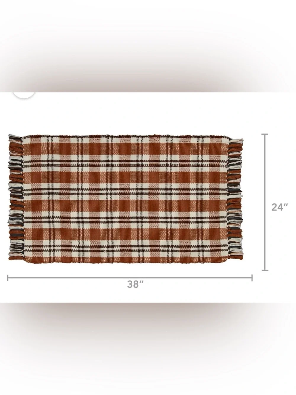 My Texas House Taupe Plaid Indoor/Outdoor Layering Rug, 24